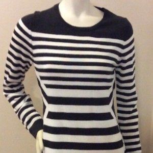 Calvin Klein Womens Sweater Dress Size S Long Sleeve Eggshell Stripe Knit $129